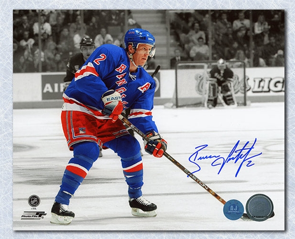 Brian Leetch Autographed New York Rangers Color Isolation 8x10 Photo