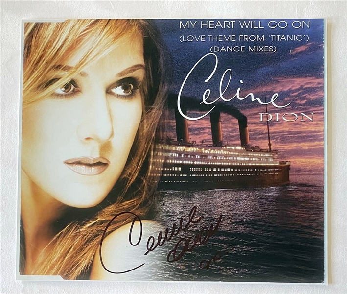 Celine Dion Signed Titanic Soundtrack My Heart Will Go On Photo