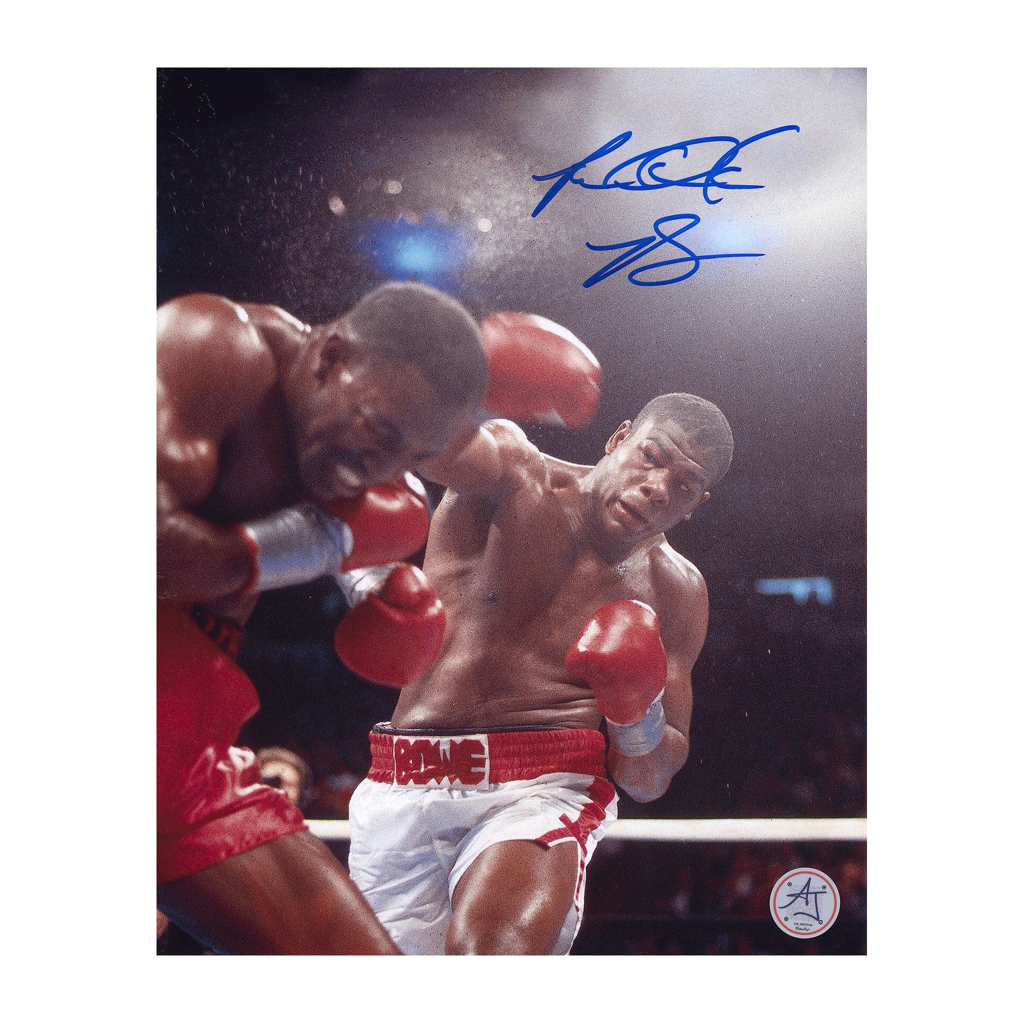 Riddick Bowe Autographed Boxing Championship Fight vs Holyfield 8x10 Photo