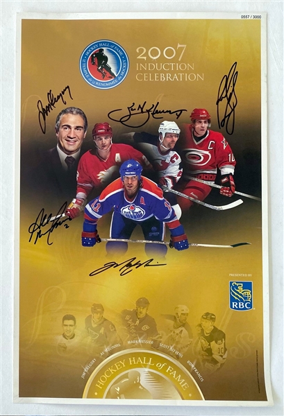 2007 Hall of Fame Induction 11x17 Poster Signed by Messier, Francis, MacInnis, Stevens