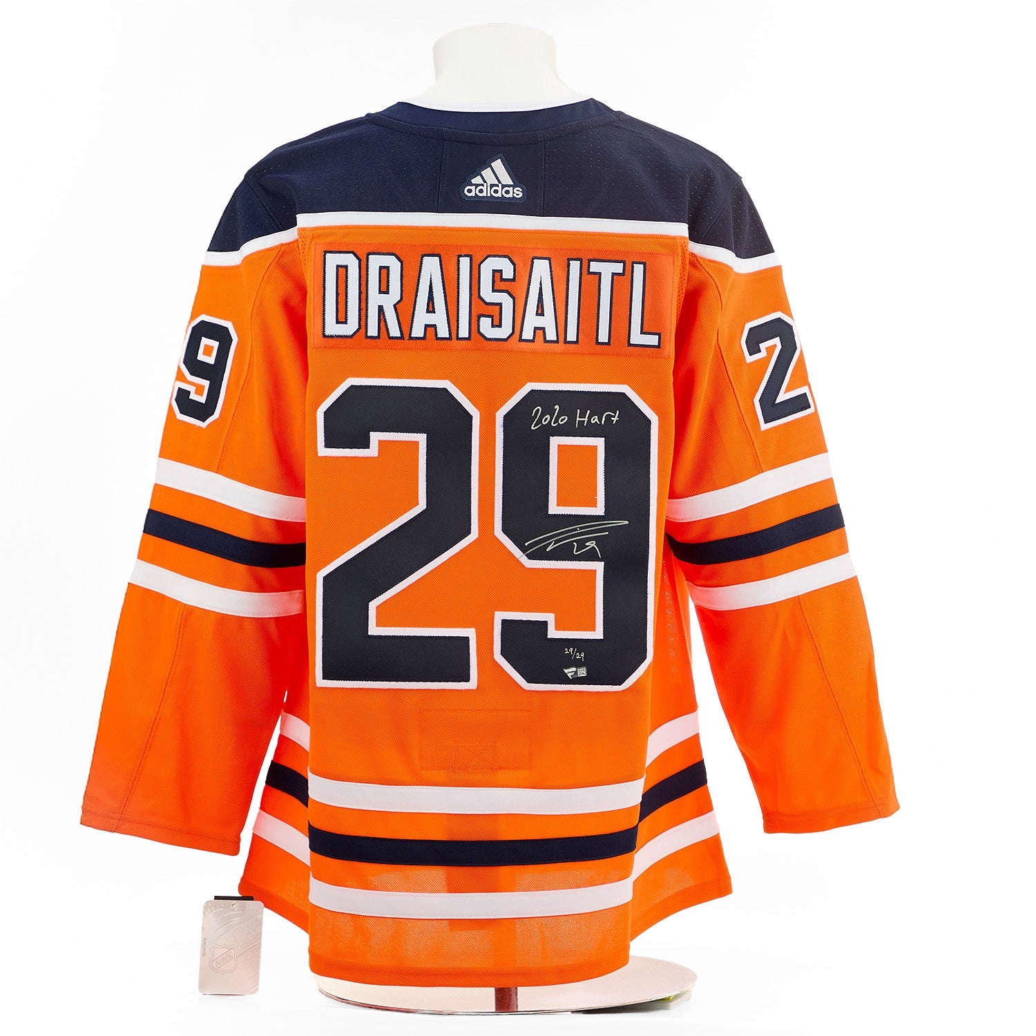 Leon Draisaitl Signed Edmonton Oilers adidas Jersey with 2020 Hart Note #29/29