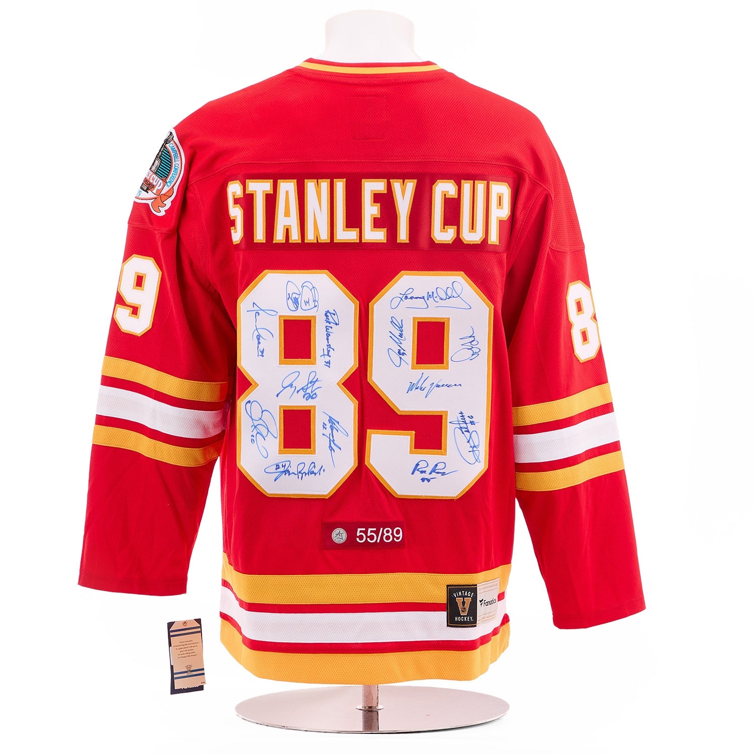 Calgary Flames 1989 Stanley Cup 13 Player Team Signed Fanatics Jersey #55/89