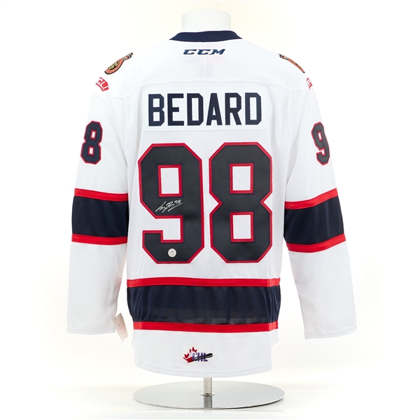 Connor Bedard Signed Regina Pats White Replica CCM Hockey Jersey