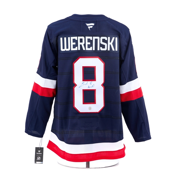 Zach Werenski Signed Team USA 4 Nations Face-Off Fanatics Premium Jersey