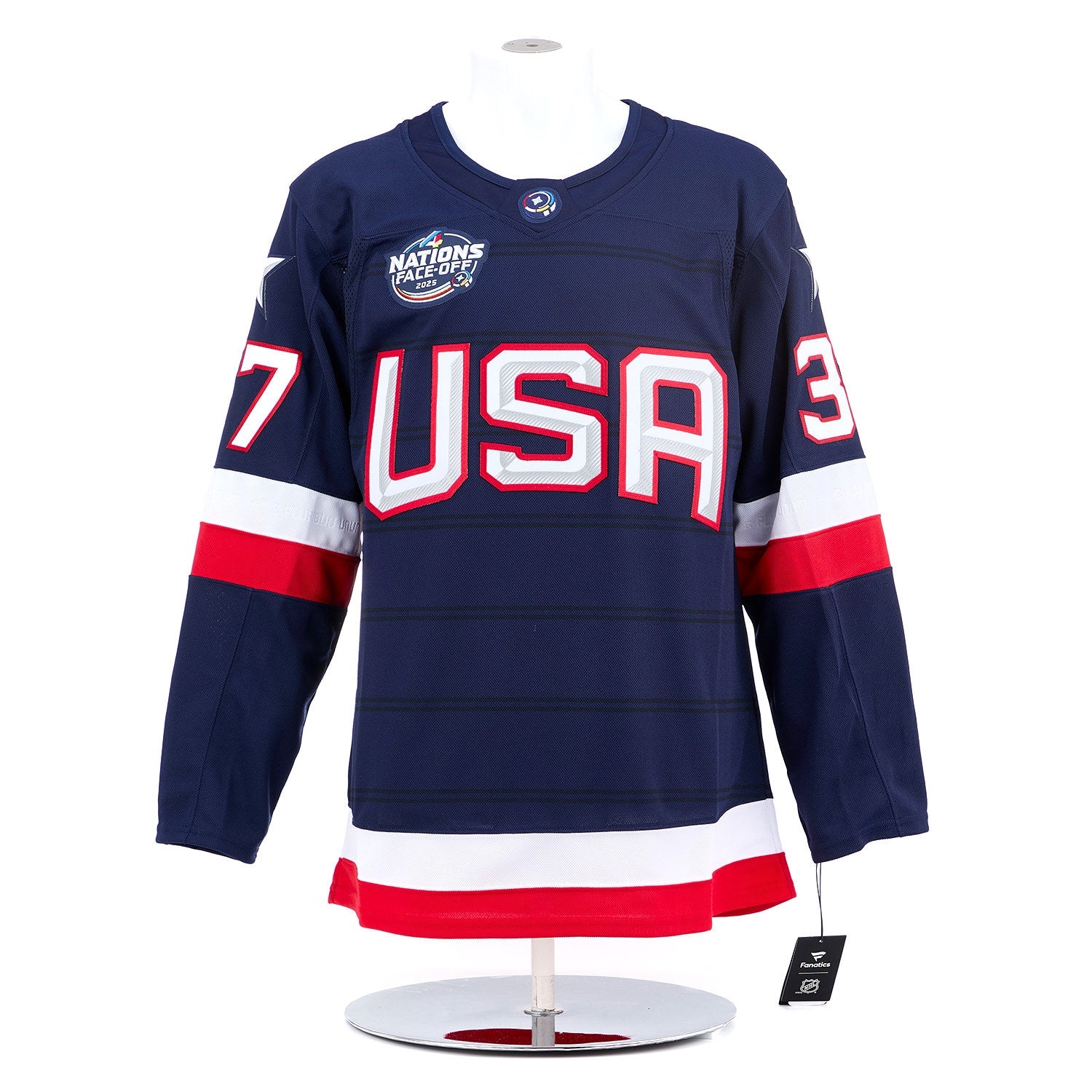 Connor Hellebuyck Signed Team USA 4 Nations Face-Off Fanatics Premium Jersey