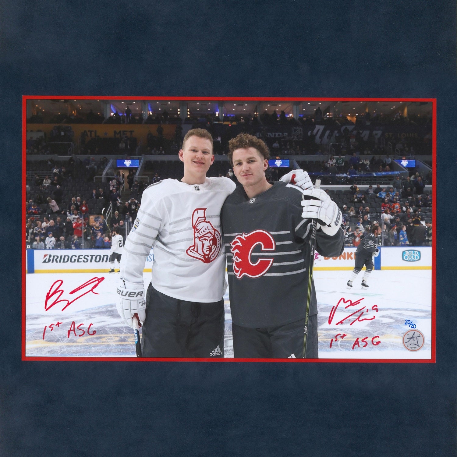 Matthew Tkachuk & Brady Tkachuk Dual Signed 1st All-Star Game 9x14 Photo #20/20