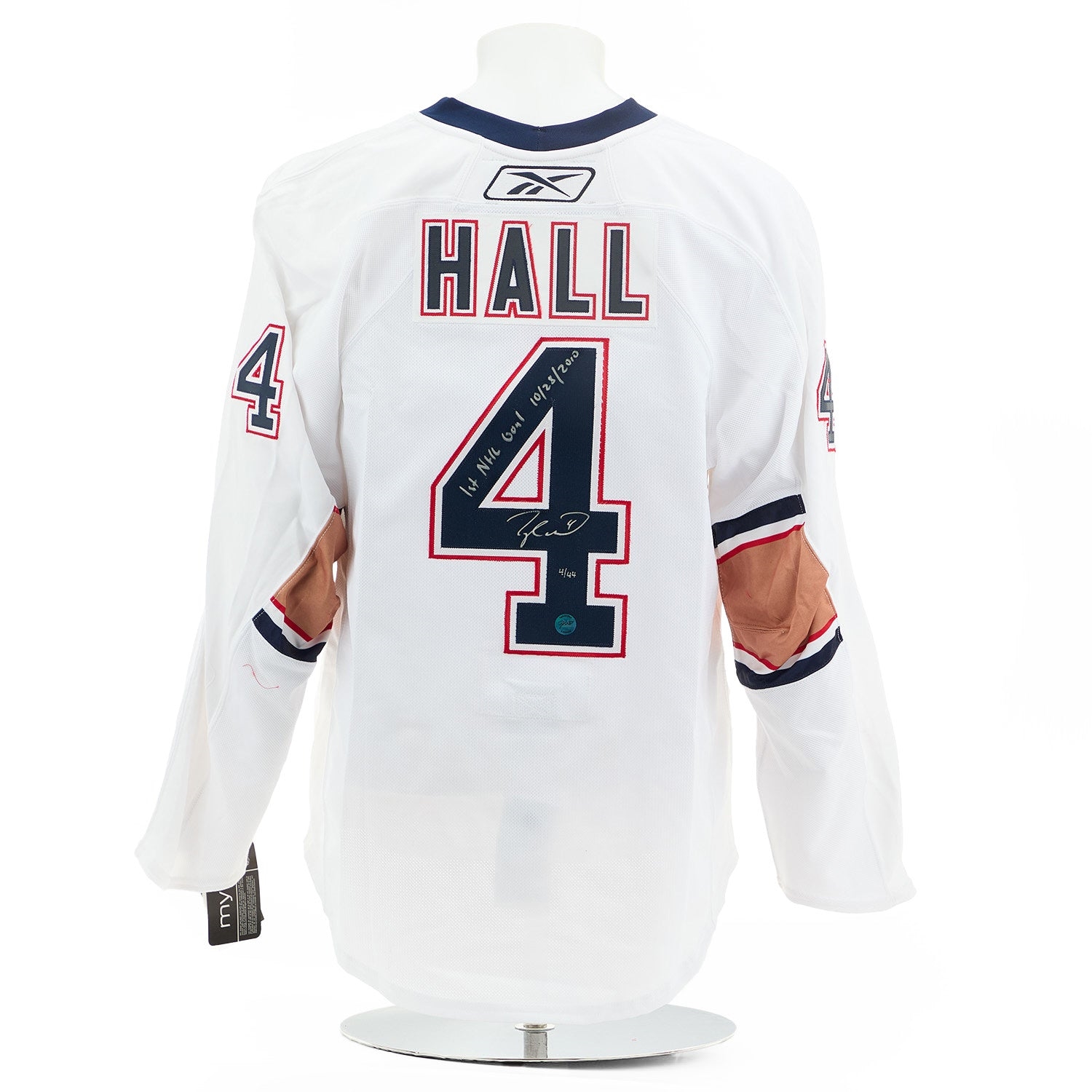 Taylor Hall Edmonton Oilers Signed & Dated 1st Goal Authentic Reebok Edge Jersey #4/44