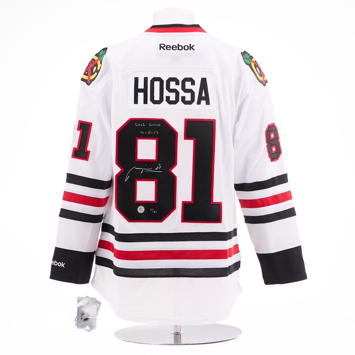 Marian Hossa Signed & Dated Last Game Chicago Blackhawks Vintage Reebok Jersey #11/81