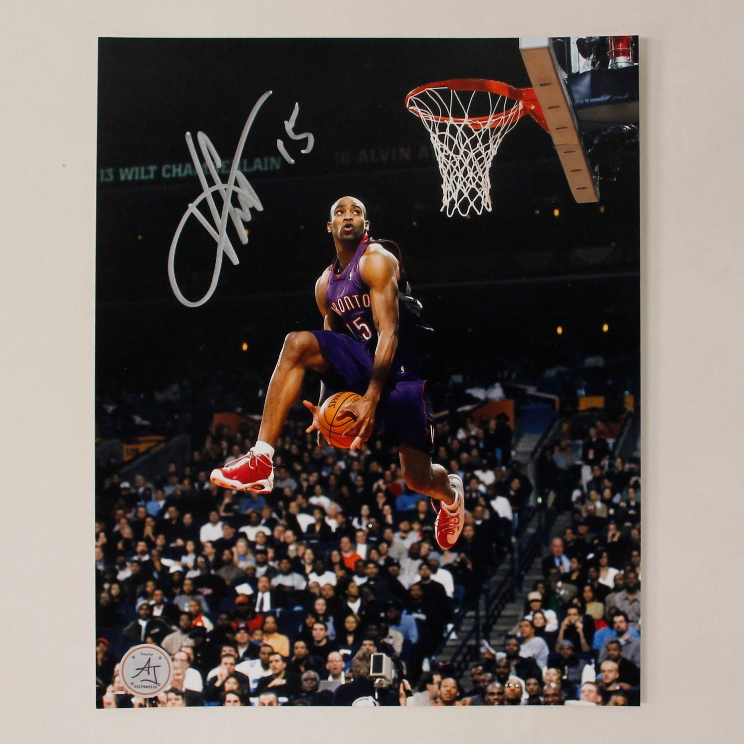 Vince Carter Autographed Toronto Raptors Slam Dunk Contest 8x10 Photo