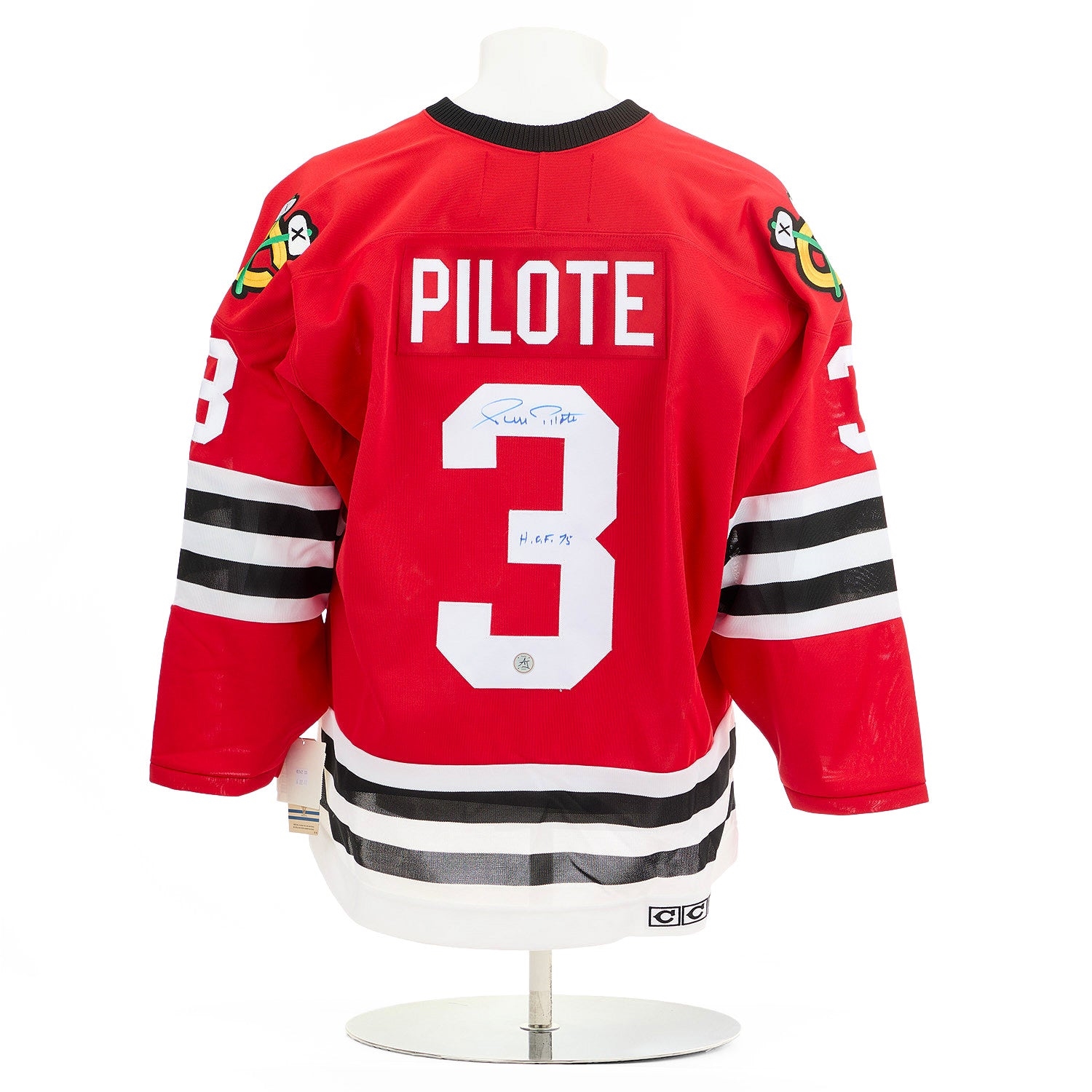 Pierre Pilote Autographed Chicago Blackhawks Vintage CCM Jersey