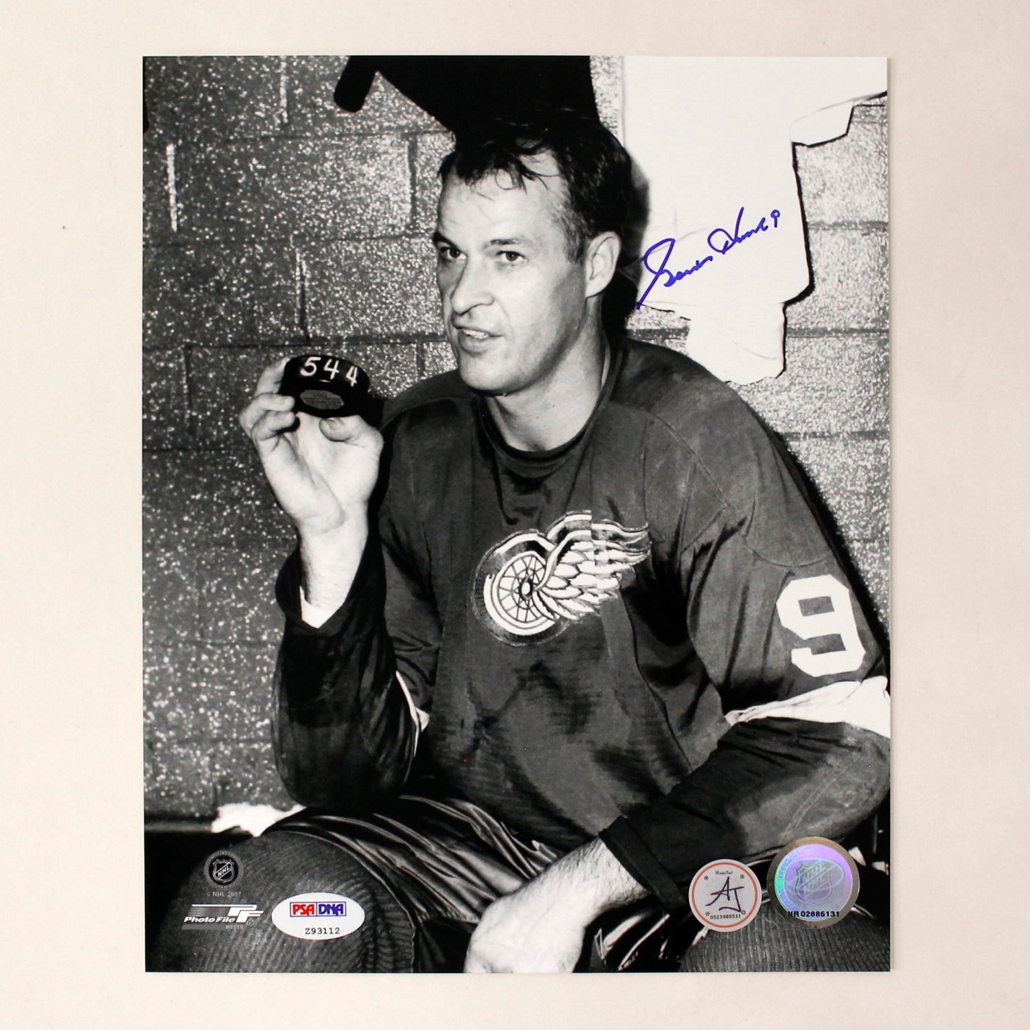 Gordie Howe Signed Detroit Red Wings NHL Goal Record 8x10 Photo