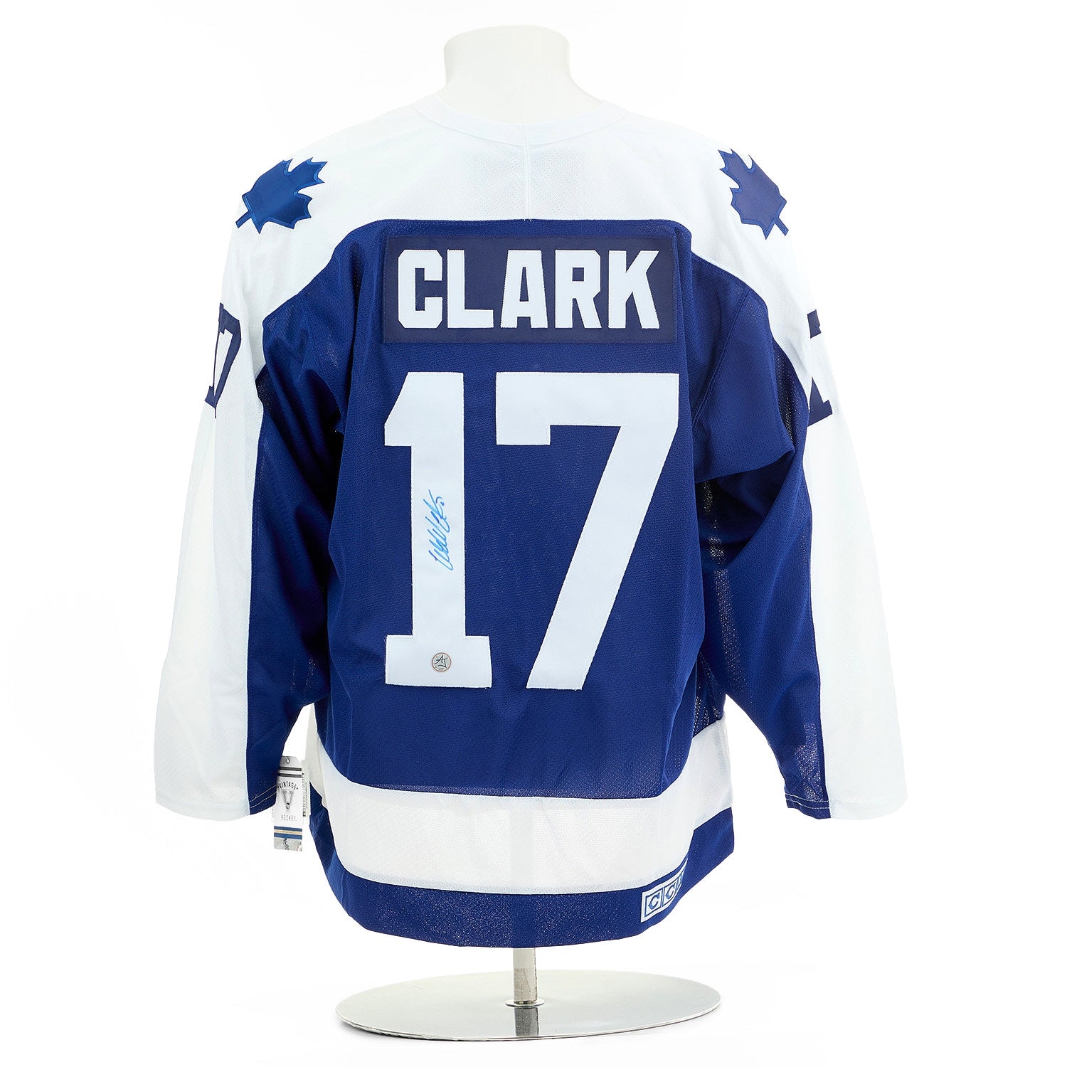 Wendel Clark Autographed Toronto Maple Leafs Vintage CCM Jersey