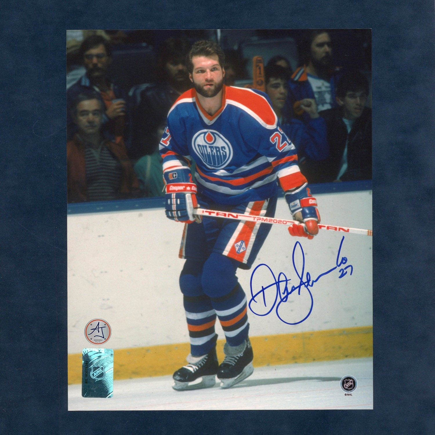 Dave Semenko Autographed Edmonton Oilers Classic Hockey 8x10 Photo