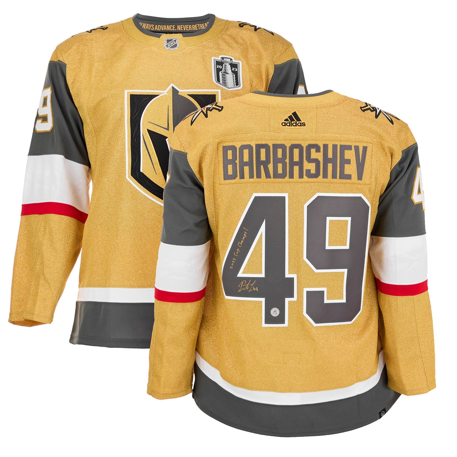 Ivan Barbashev Vegas Golden Knights Signed 2023 Stanley Cup adidas Jersey