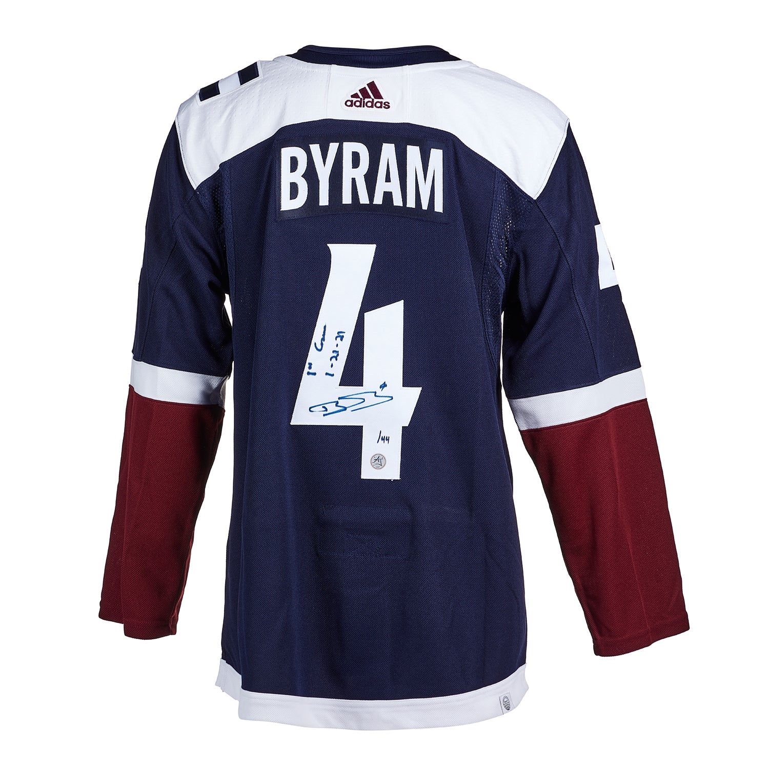 Bowen Byram Colorado Avalanche Signed & Dated 1st Game Alt adidas Jersey #/44