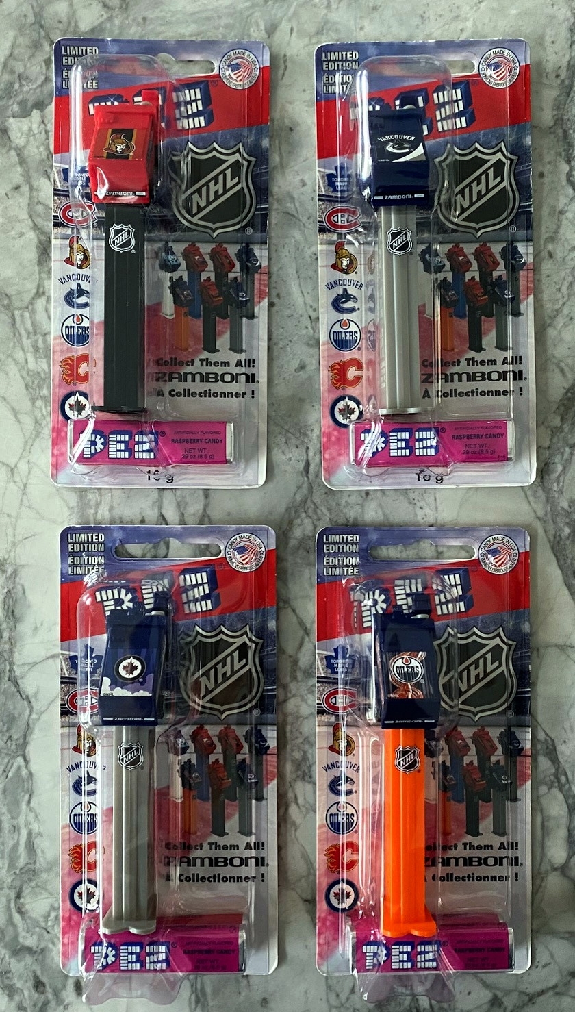 Lot of 4 Pez NHL Zamboni Canadian Team Dispensers - Limited Edition