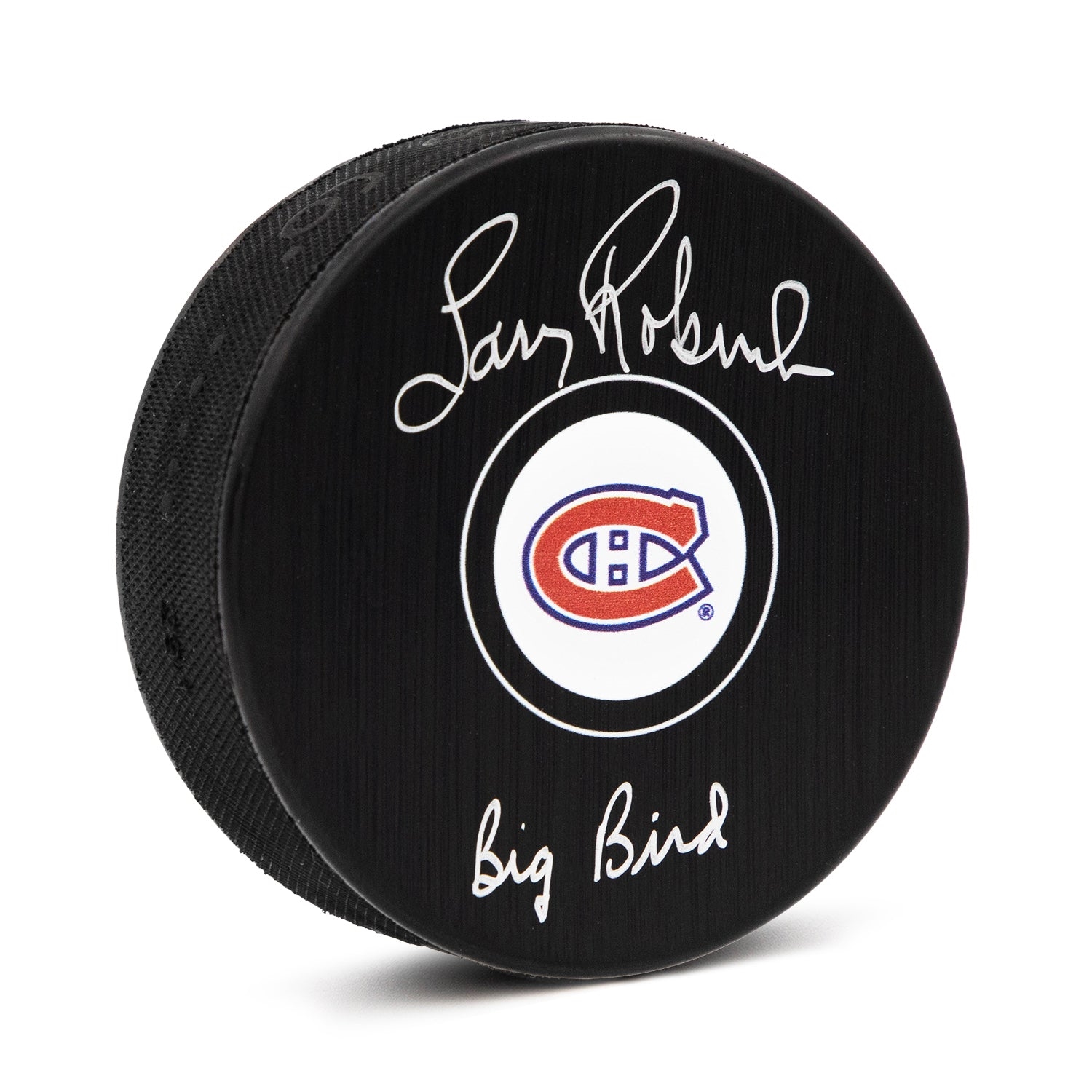 Larry Robinson Signed Montreal Canadiens Puck with Big Bird Note