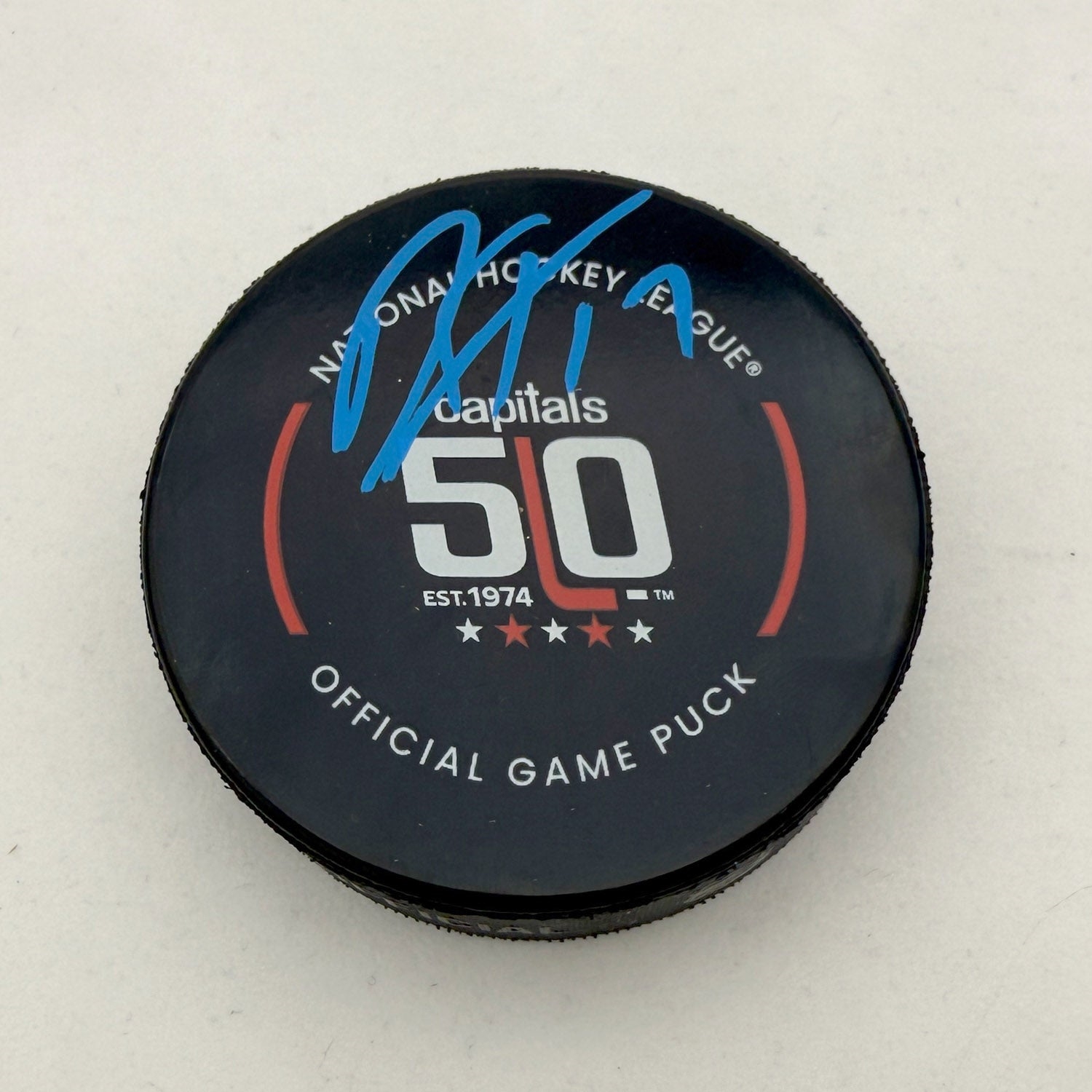 Dylan Strome Signed Washington Capitals Anniversary Official Game Puck