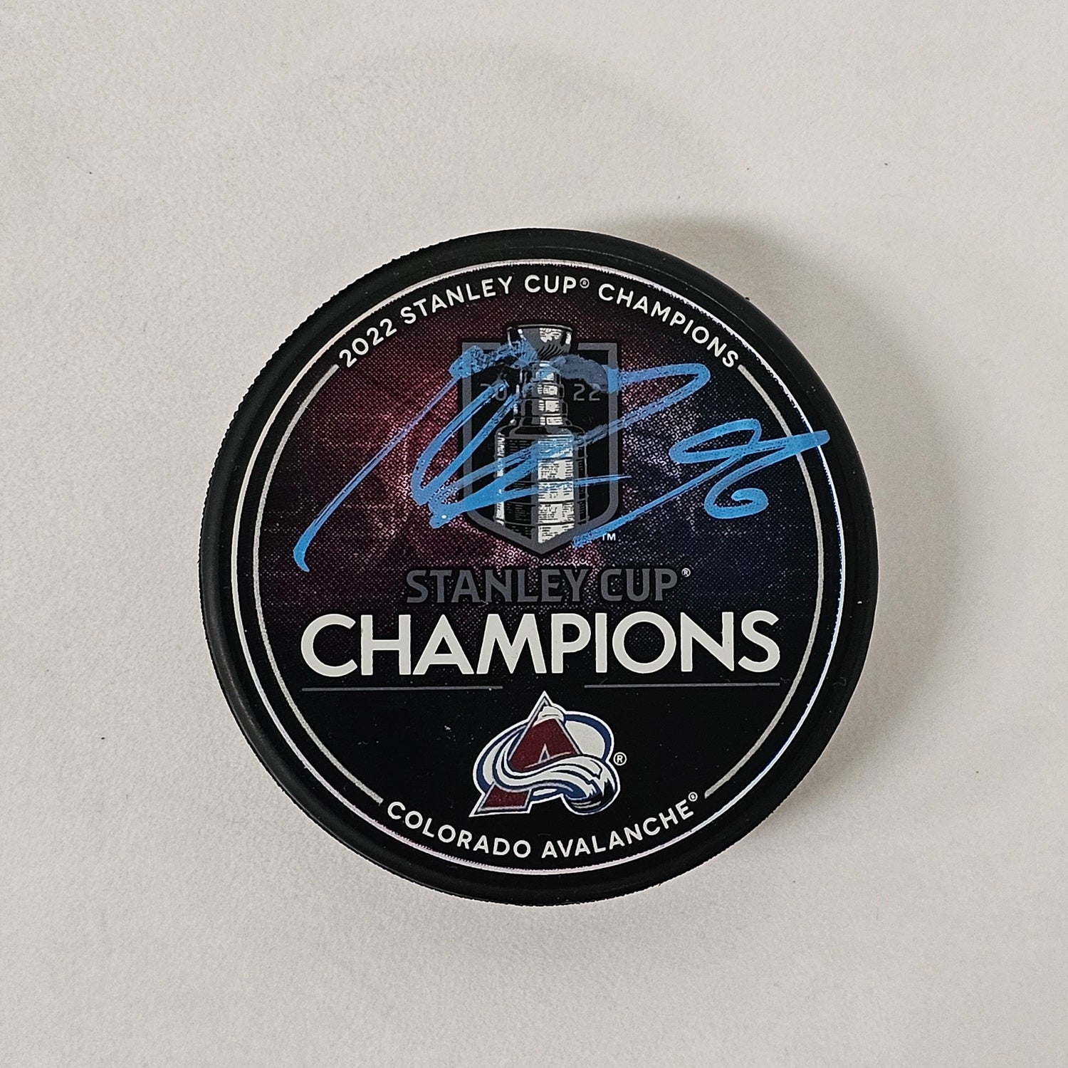 Mikko Rantanen Signed Colorado Avalanche 2022 Stanley Cup Puck (Flawed)