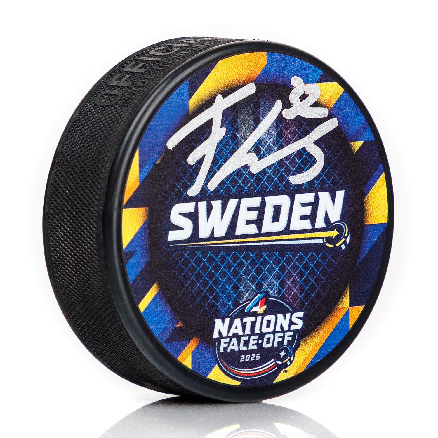 Filip Gustavsson Signed Team Sweden NHL 4 Nations Face-Off Hockey Puck