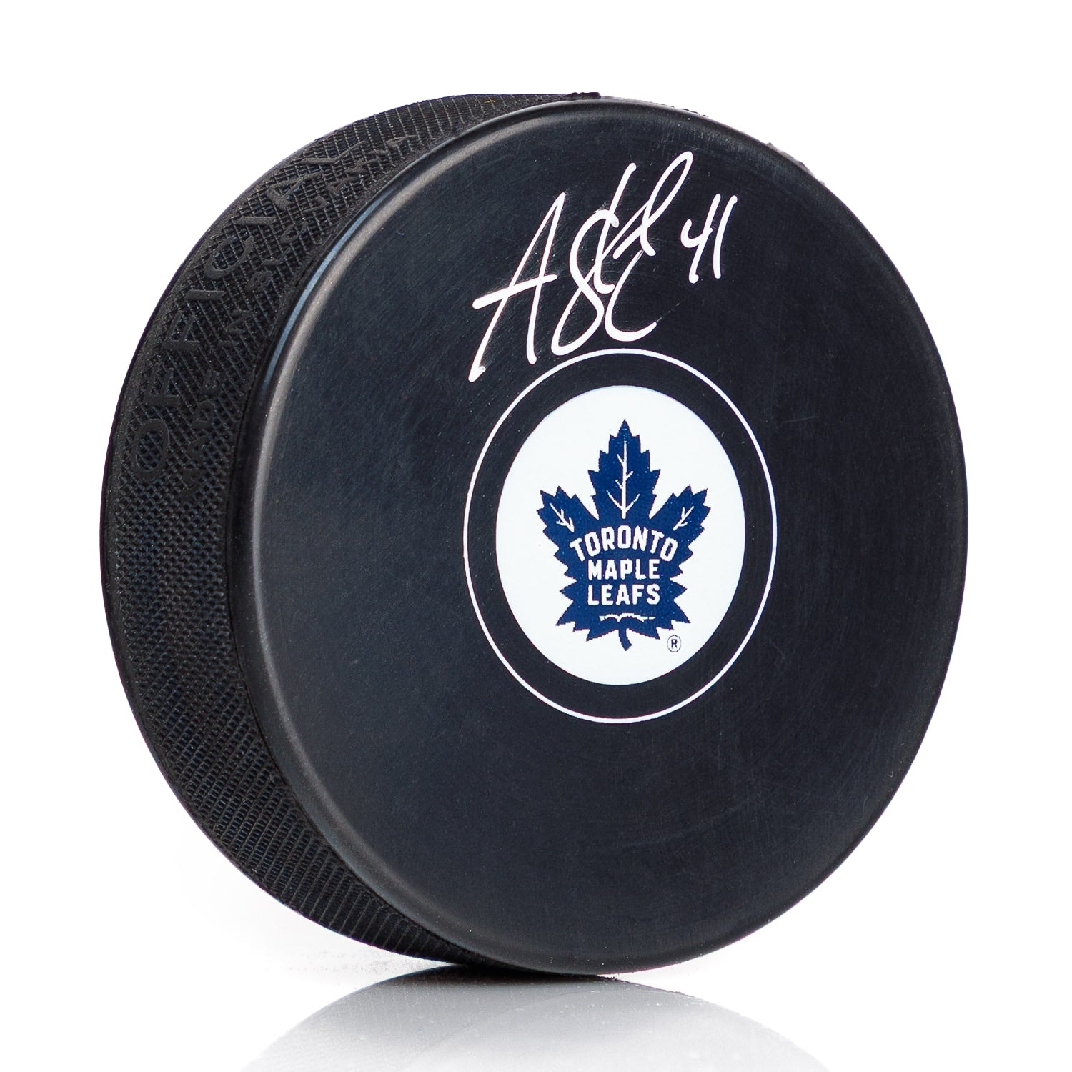 Anthony Stolarz Autographed Toronto Maple Leafs Hockey Puck