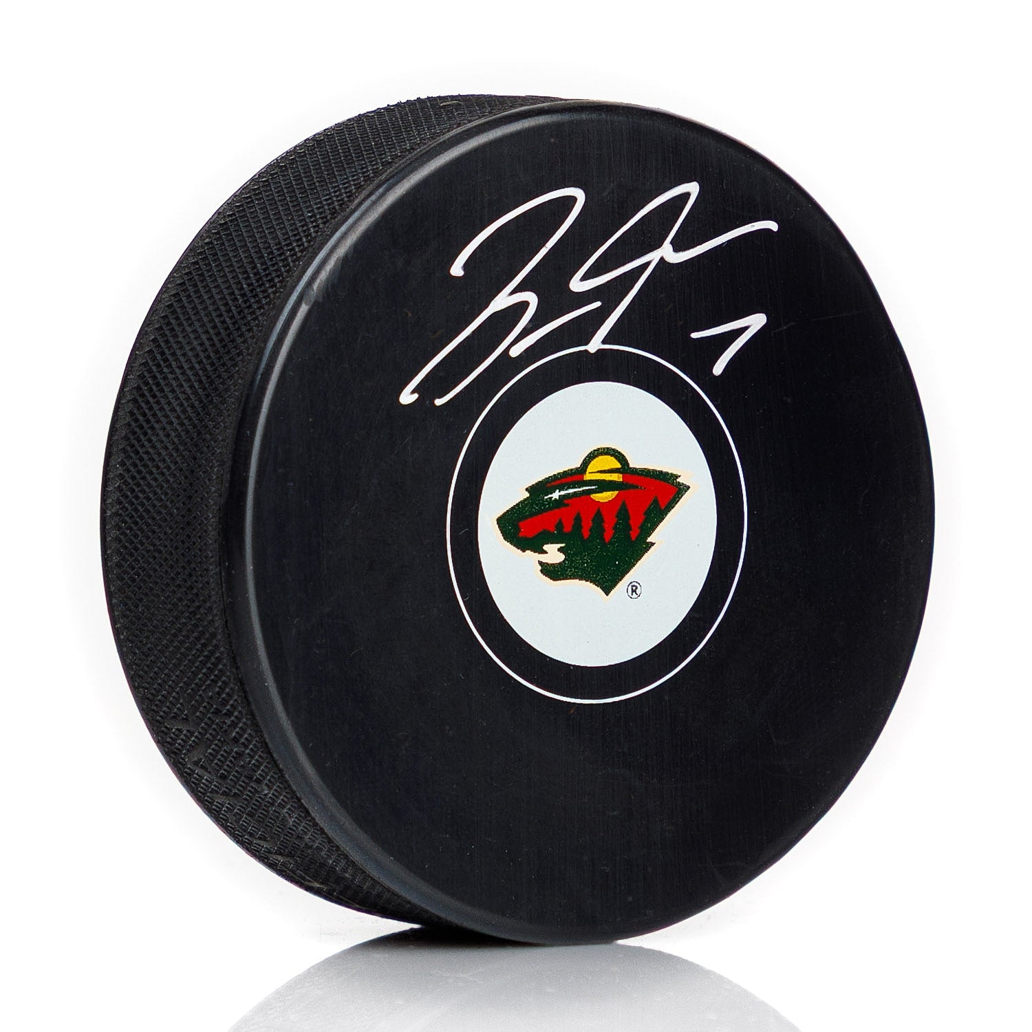 Brock Faber Autographed Minnesota Wild Hockey Puck