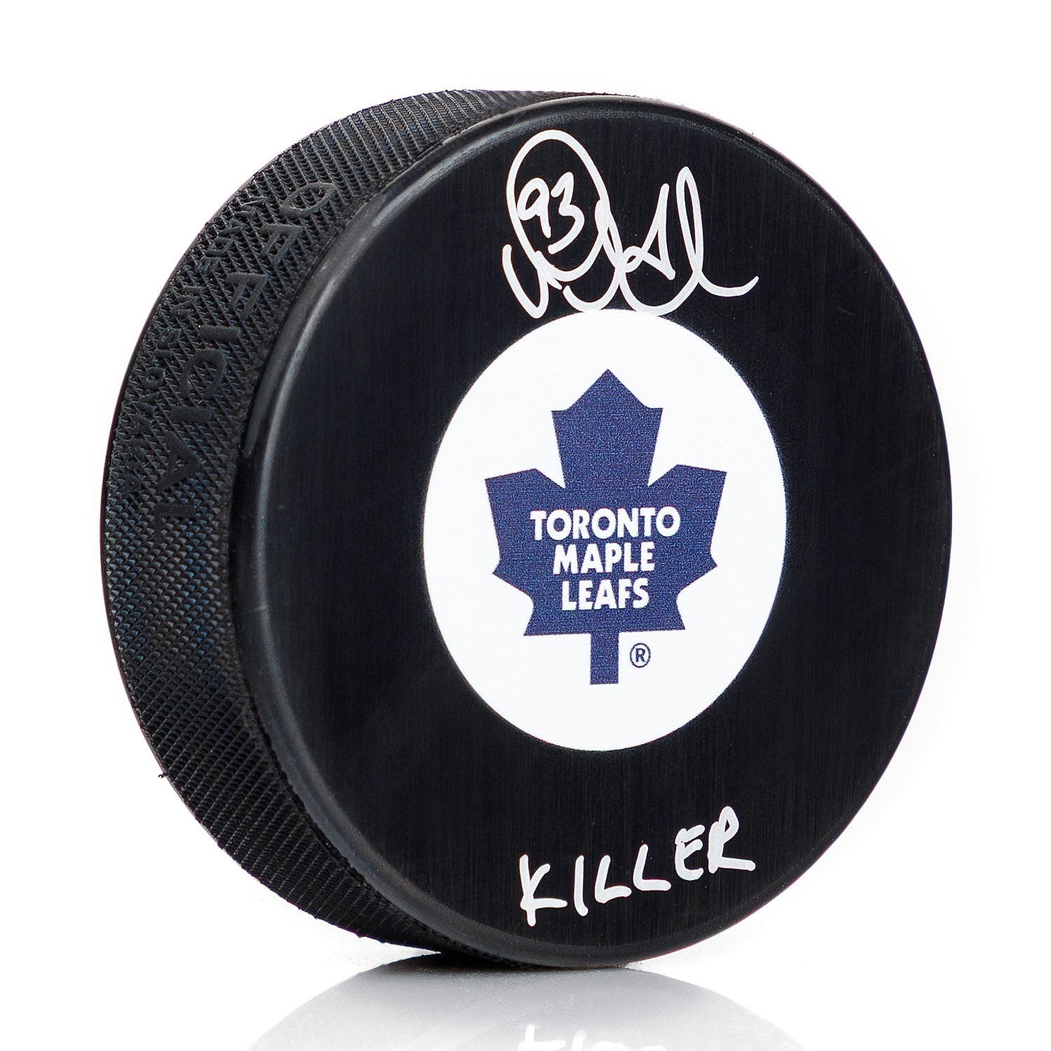 Doug Gilmour Signed Toronto Maple Leafs Retro Puck with Killer note