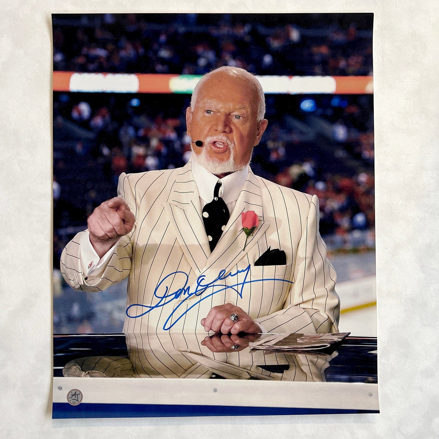 Don Cherry Autographed Hockey Night In Canada Broadcast 16x20 Photo