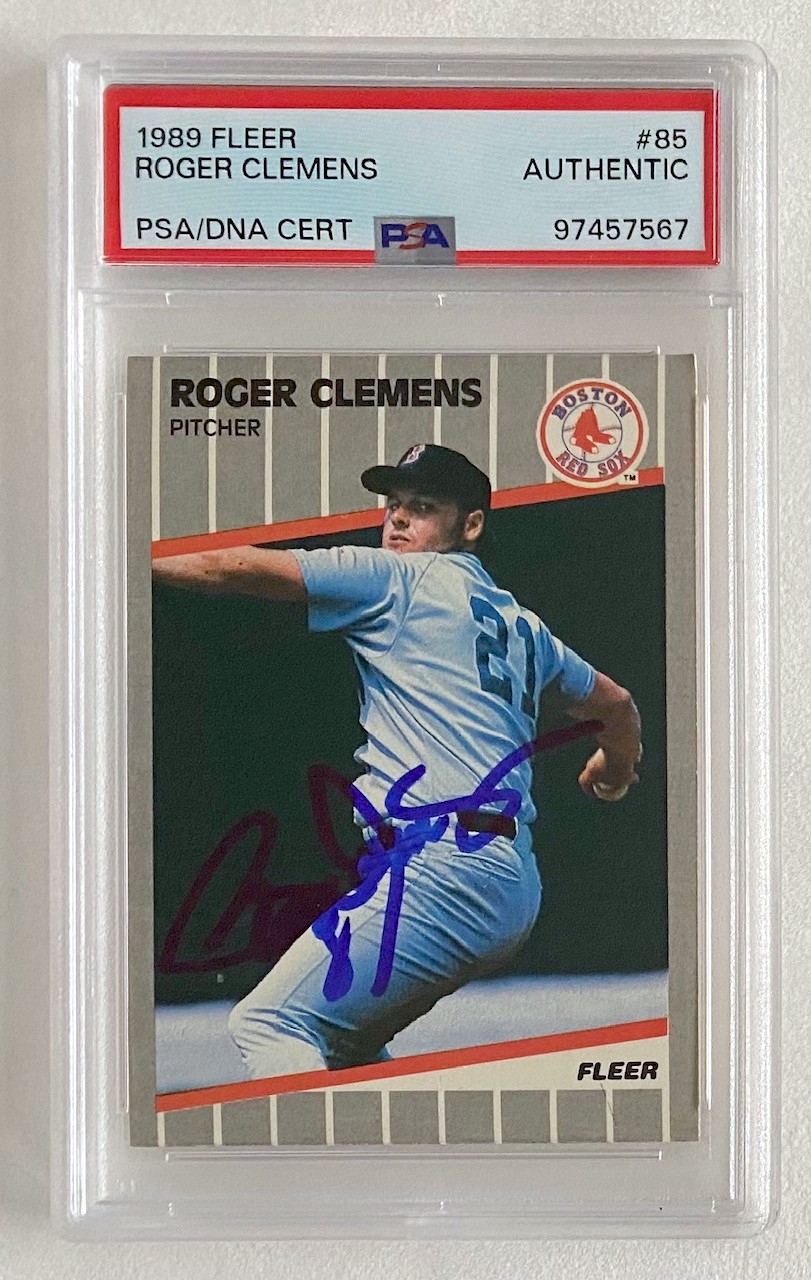 Autographed 1989 Fleer #85 Roger Clemens PSA Slabbed Card