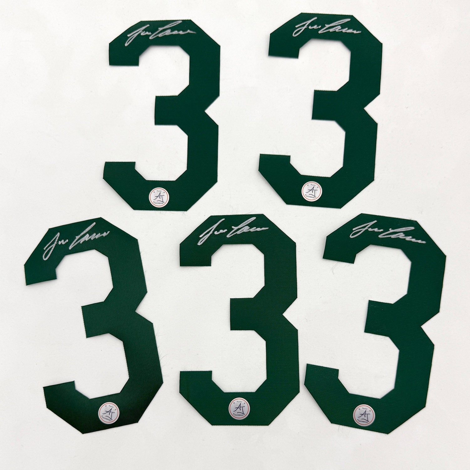 Lot Of 5 x Jose Canseco Signed Twill Numbers For Oakland Athletics Baseball Jersey