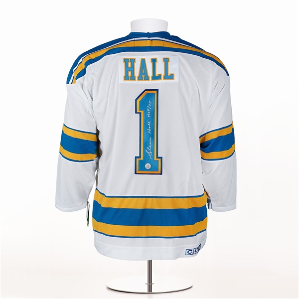Glenn Hall Autographed St Louis Blues Vintage CCM Jersey