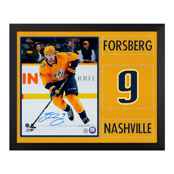 Filip Forsberg Signed Nashville Predators Uniform Graphic 19x23 Frame