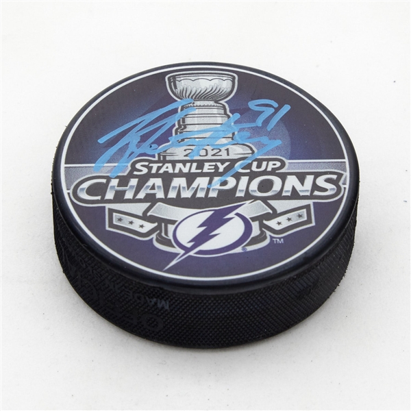Steven Stamkos Signed Tampa Bay Lightning 2021 Stanley Cup Puck