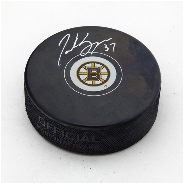 Patrice Bergeron Autographed Boston Bruins Hockey Puck
