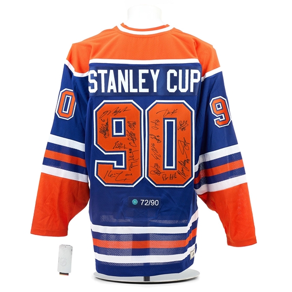 Edmonton Oilers 16 Player Team Signed 1990 Stanley Cup Classic Jersey #72/90