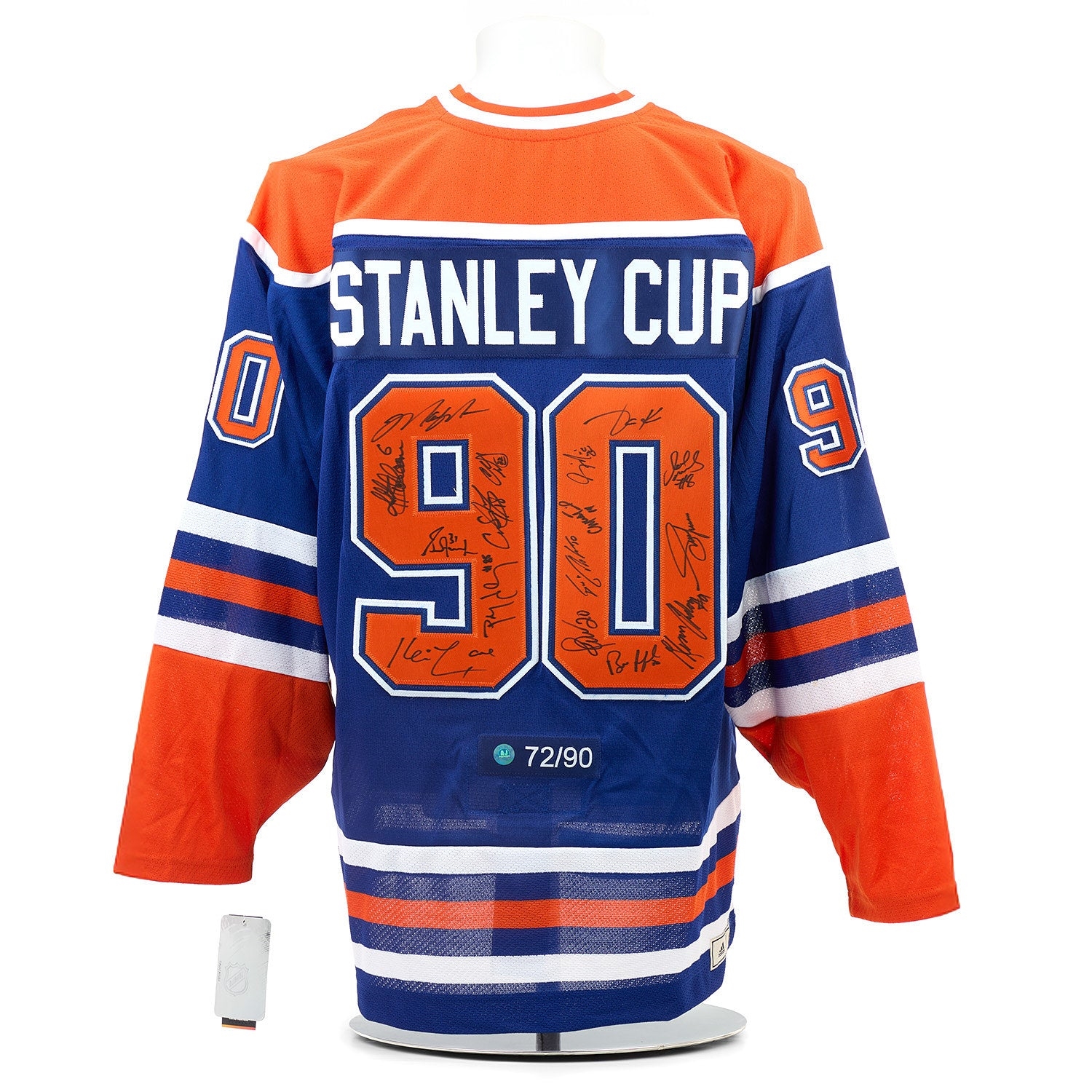 Edmonton Oilers 16 Player Team Signed 1990 Stanley Cup Classic Jersey #72/90