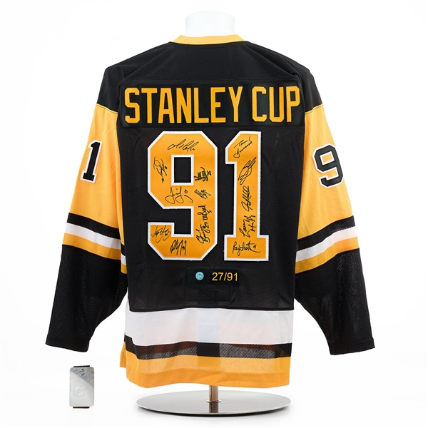 Pittsburgh Penguins Team Signed 1991 Stanley Cup adidas Jersey #27/91