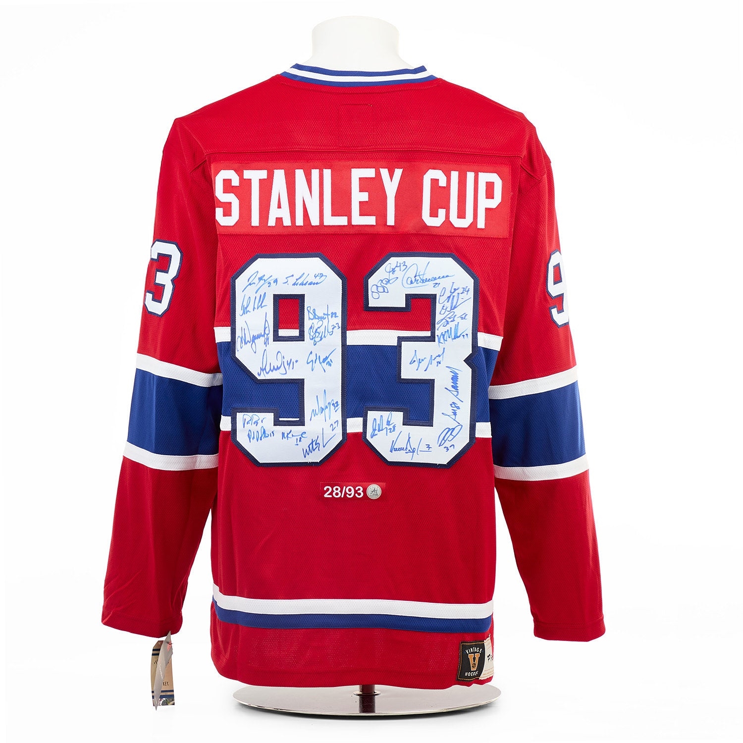 Montreal Canadiens 23 Player Team Signed 1993 Stanley Cup Jersey #28/93