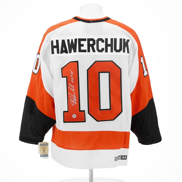 Dale Hawerchuk Signed Philadelphia Flyers White Vintage CCM Jersey