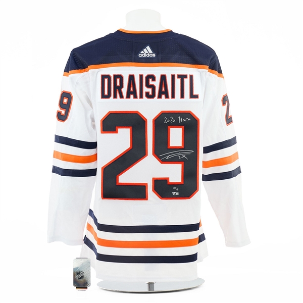 Leon Draisaitl Edmonton Oilers Signed adidas Jersey with 2020 Hart Note #19/29