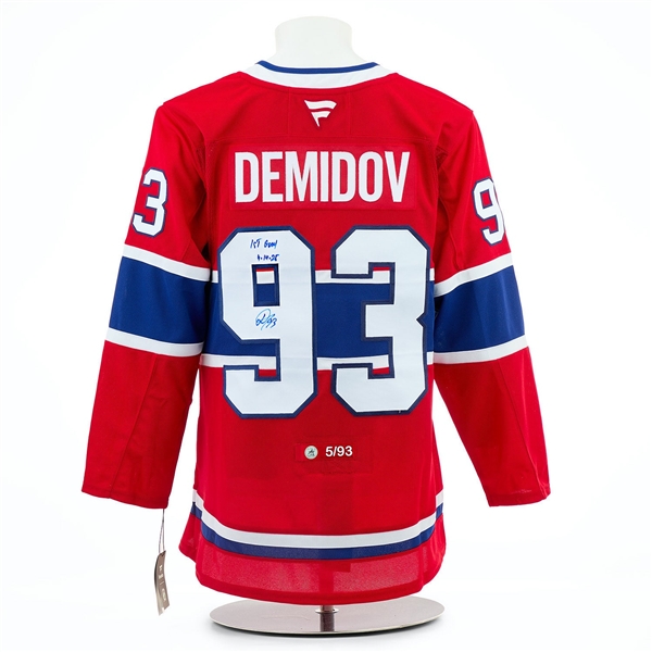 Ivan Demidov Montreal Canadiens Signed 1st Goal Fanatics Premium Jersey #5/93