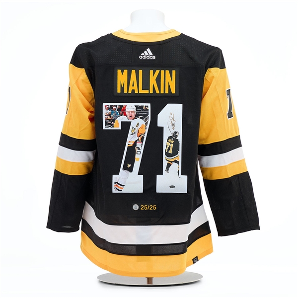 Evgeni Malkin Signed Pittsburgh Penguins Graphic Photo adidas Jersey #25/25