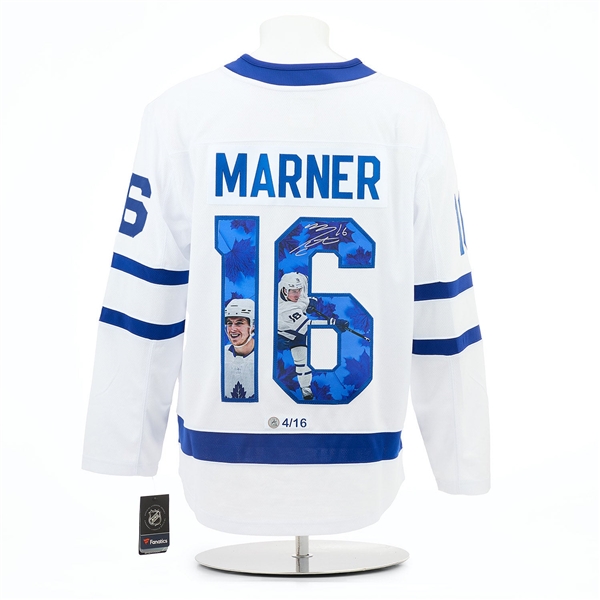 Mitch Marner Autographed Toronto Maple Leafs Star Portrait Art Jersey #4/16
