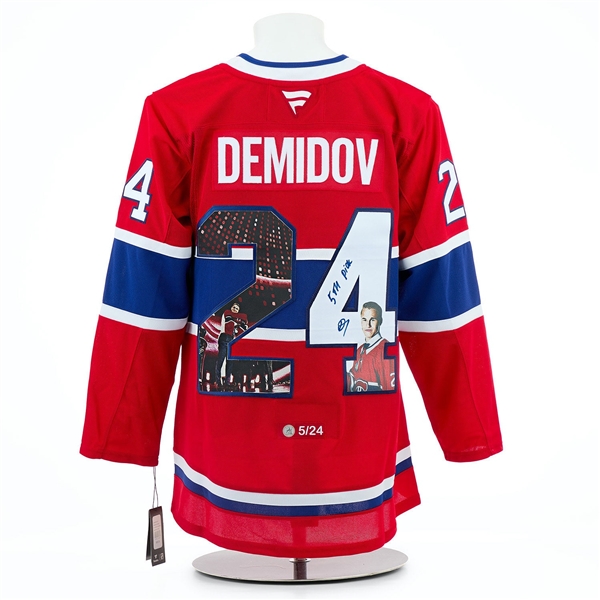 Ivan Demidov Signed & Inscribed Montreal Canadiens Draft Day Art Jersey #5/24
