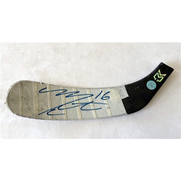 Mitch Marner Maple Leafs Game Used & Signed Hockey Stick Blade