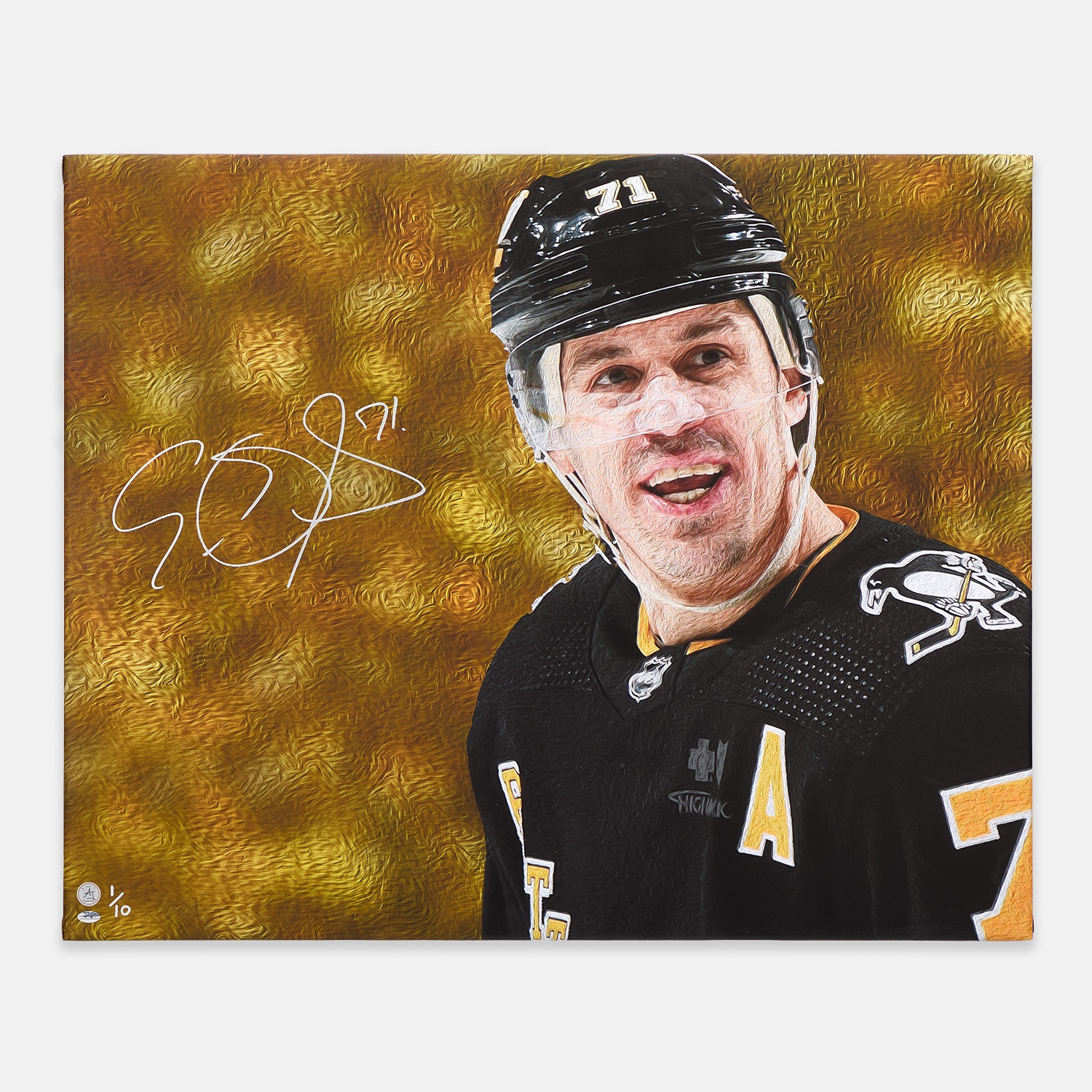 Evgeni Malkin Pittsburgh Penguins Signed 26x32 Art Canvas #1/10