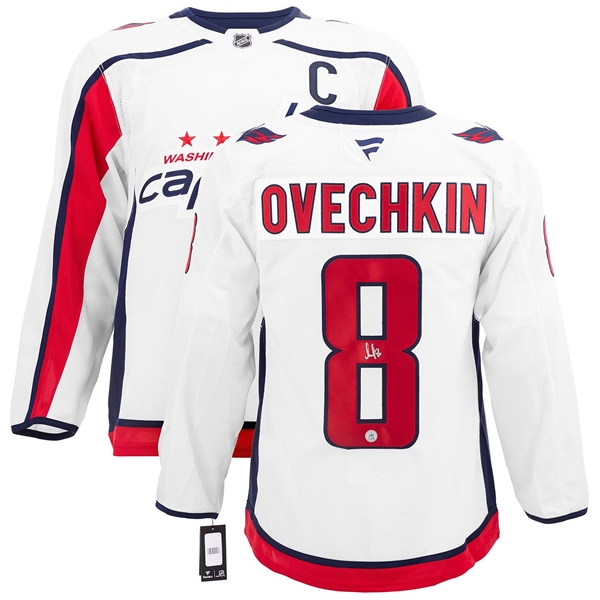 Alex Ovechkin Signed Washington Capitals White Fanatics Premium Jersey (Flawed)