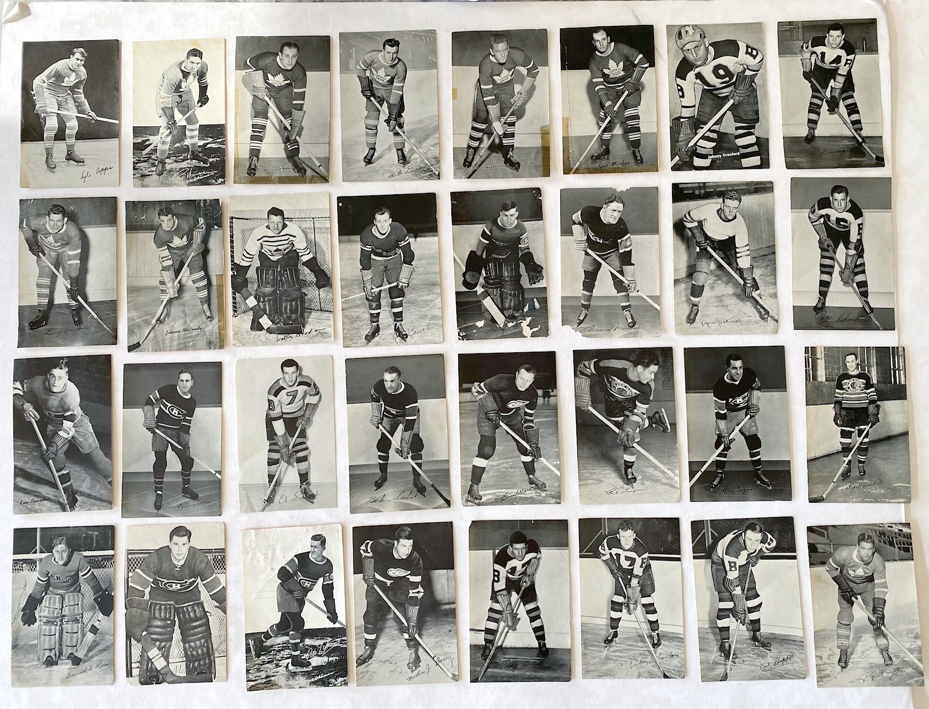 Lot of 32 Bee Hive 1945-64 Hockey Photos (Flawed)