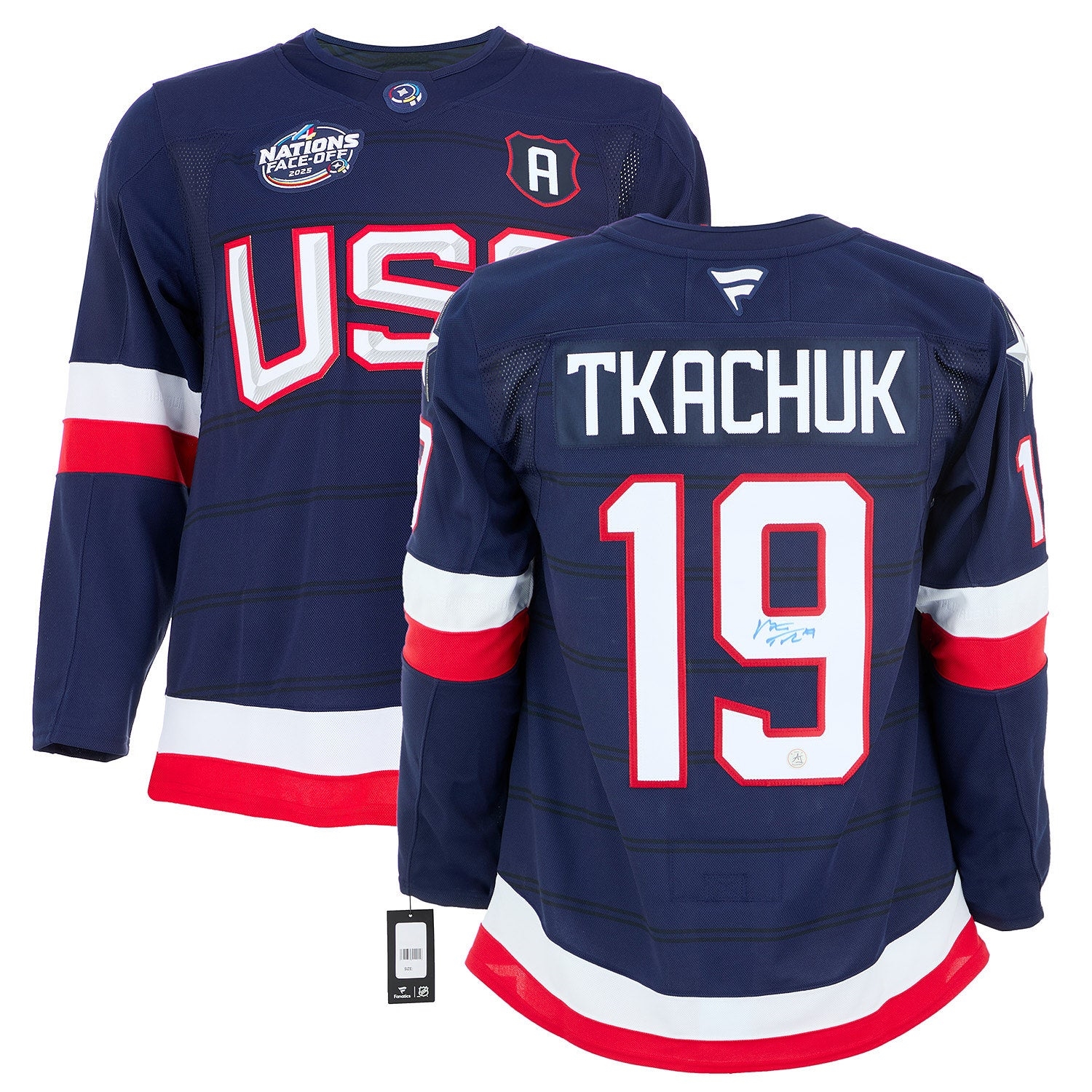 Matthew Tkachuk Signed Team USA 4 Nations Face-Off Fanatics Premium Jersey