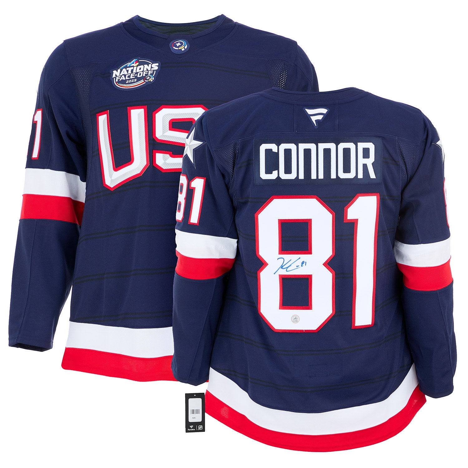 Kyle Connor Signed Team USA 4 Nations Face-Off Fanatics Premium Jersey